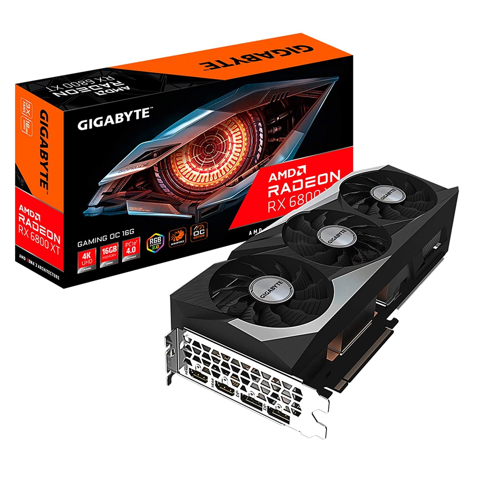 Игровая видеокарта Saphire Msi-Gigabyte AMD Radeon RX 6800 XT с памятью GDDR6 16 ГБ, на базе AMD RDNA 2, raytracking