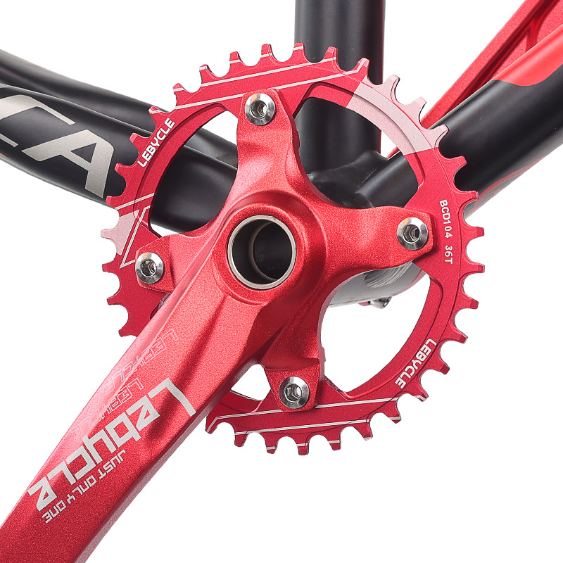 Lebycle MTB велосипеда единой скорости рукоятки 104BCD круглый узкая широкая цепь из колец Цепь 32T/34T/36T/38T брелок для ключей велосипедная звездочка цепной передачи
