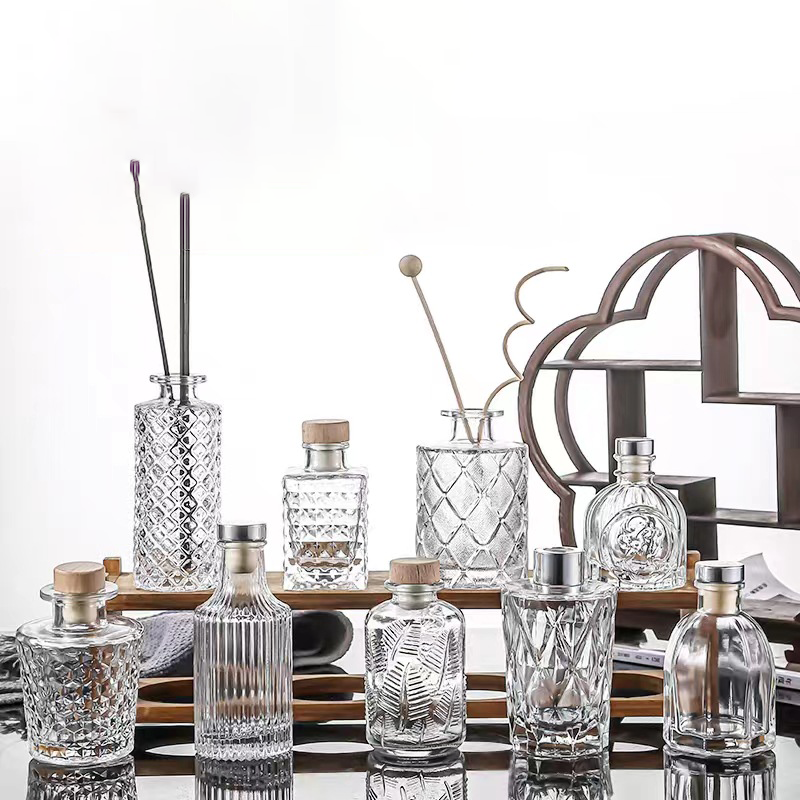 40ml 100ml 200ml 500ml Modern Glass Reed Diffuser Luxury Empty Container Oil Aroma Fragrance Ornament Reed Diffuser Bottle