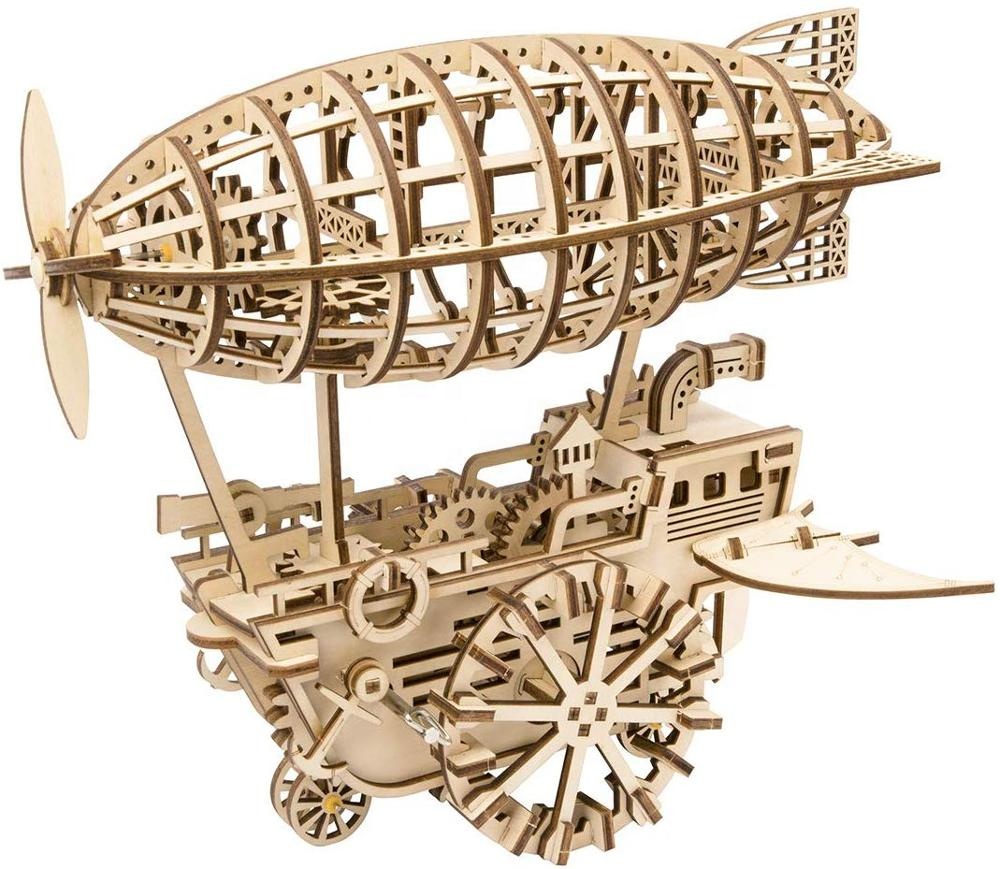 3d Деревянный пазл Robotime Airship, игрушечные игры для подростков и взрослых