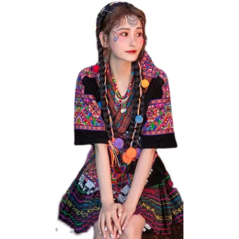 Lunaric Miao Hmong женская одежда традиционное вышитое этническое платье для девочек современная одежда на заказ