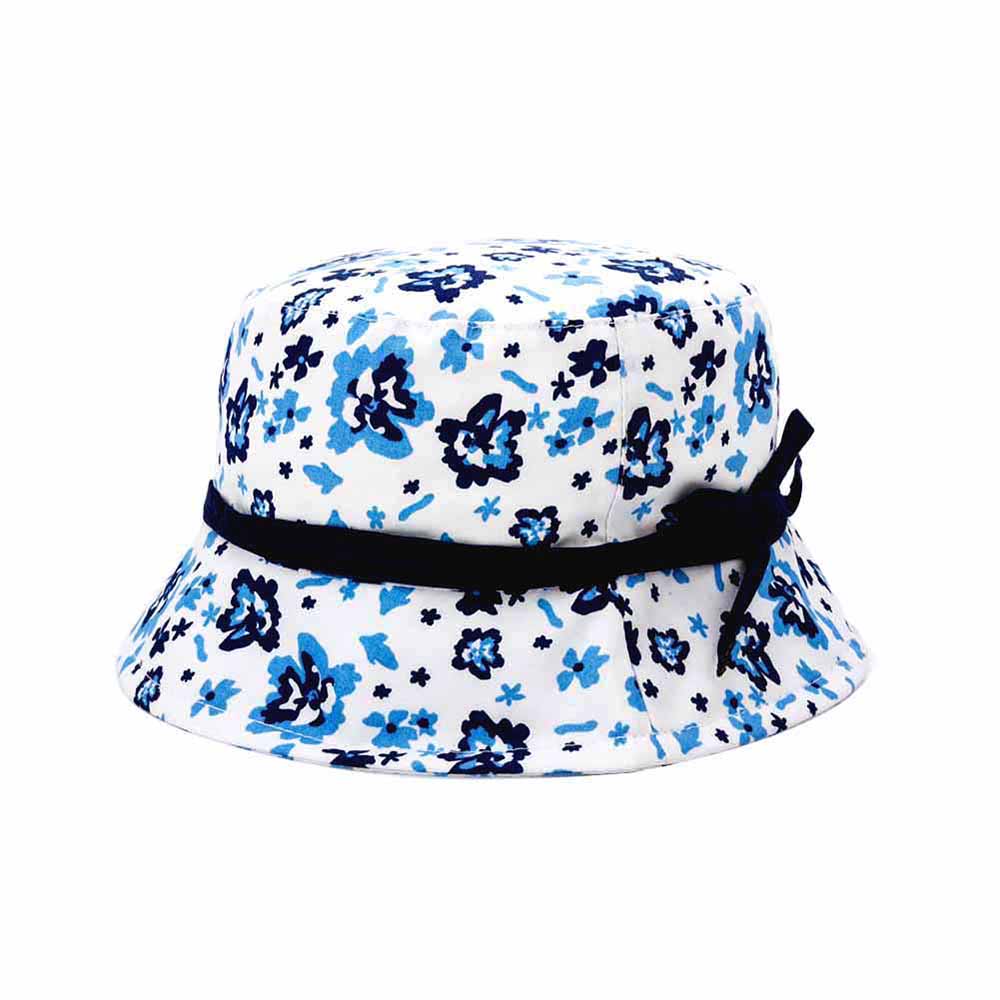 Все над печатью хлопок поплин Baby Bucket Hat Девушки Рыбак Cap