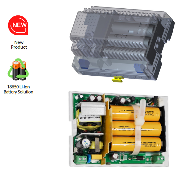 MiTEC Din Rail литиевый бесперебойный источник питания со встроенной батареей 18650, источник бесперебойного питания CCTV
