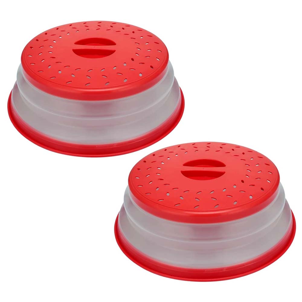 10.5 inch Collapsible Microwave Food Plate Cover with Easy Grip Handle