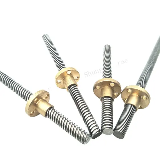 Precision bidirectional trapezoidal screw stainless steel trapezoidal screw nut large pitch lead screw copper nut