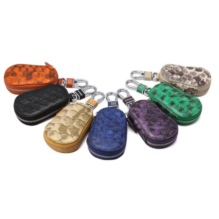 HS Jewelry роскошный черный кожаный чехол для автомобильных ключей питона для мужчин