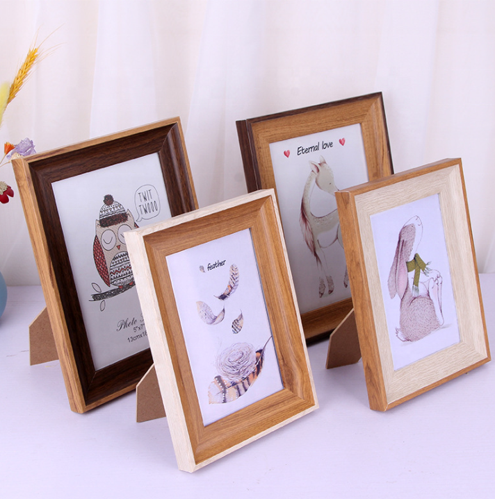 High Quality Square Wholesale Beautiful Children Wooden Woodwall Wooden Girl Decorative Picture Photo Frame