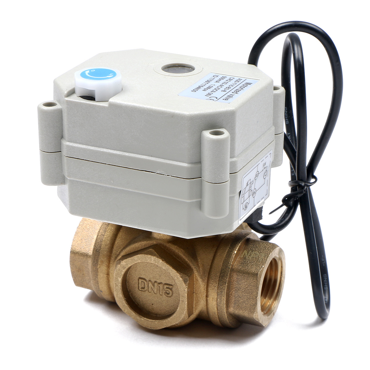 DN25 air conditioning heating universal three ways brass electric valve