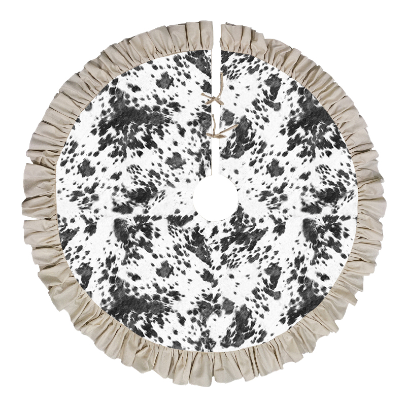 Cow Western Style Colorful Leopard Christmas Decoration Tree Skirt