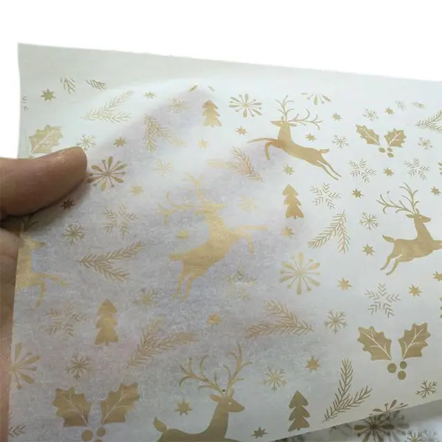 Eco-friendly custom gold foil LOGO wrapping tissue paper Christmas Eva gift present paper box candy packing paper sheet
