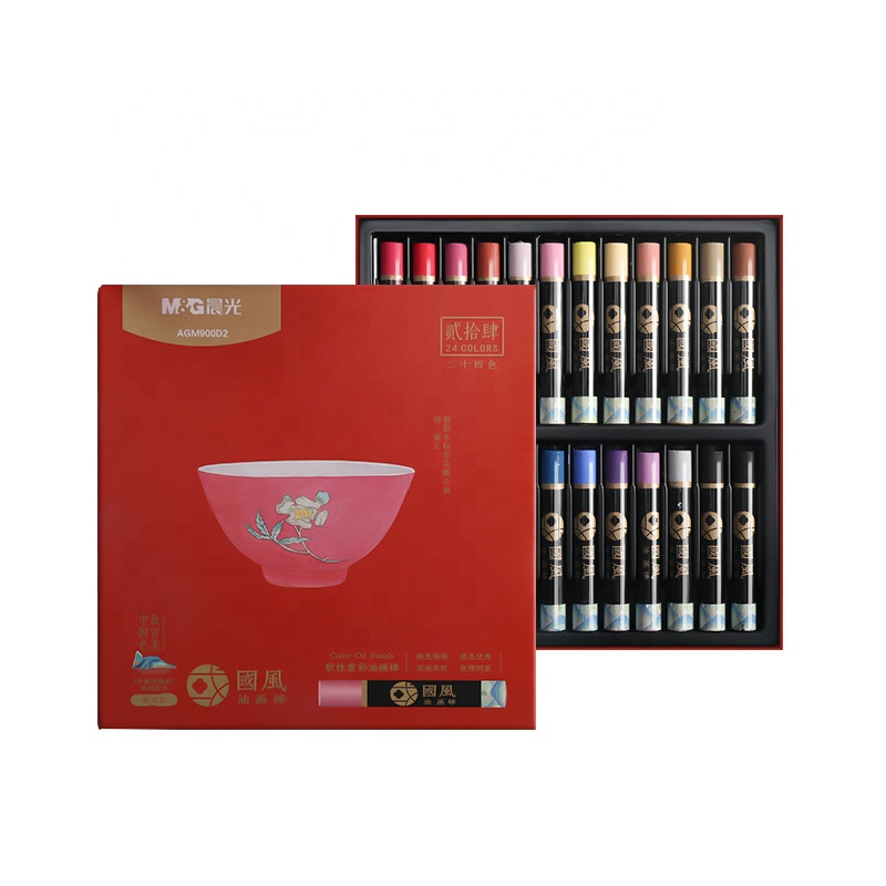 Andstal Strong Chinese Forbidden City Style Art Drawing Crayons 24Colors Safity Oil Pastel Crayons For Children Painting