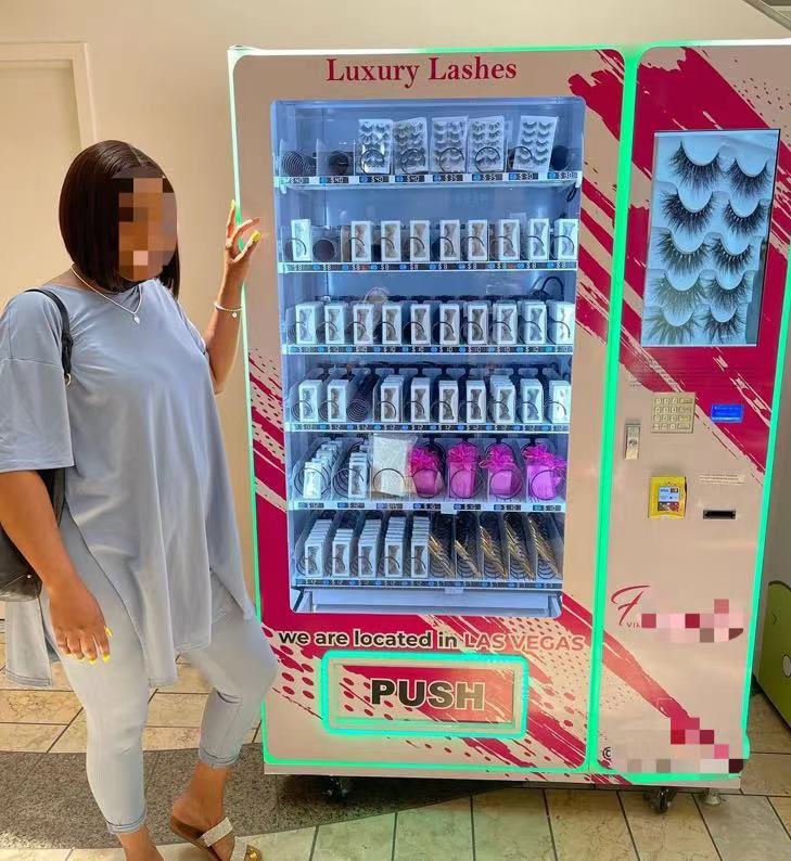 2021 eyelash hair Vending Machine Private Brand Custom Logo Eyelash Cosmetics Vending Machine make up vending machine