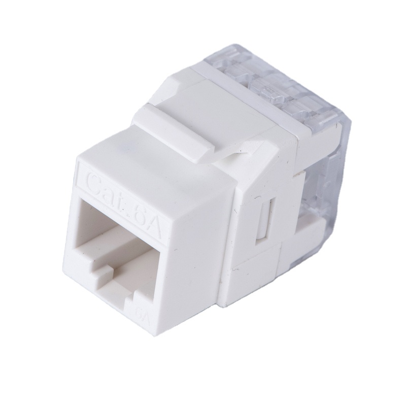 DG-KJ015-C6A высокое качество UTP Cat6A 180 градусов 50U 8P8C гнездовой разъем RJ45 Keystone Jack для локальных сетей
