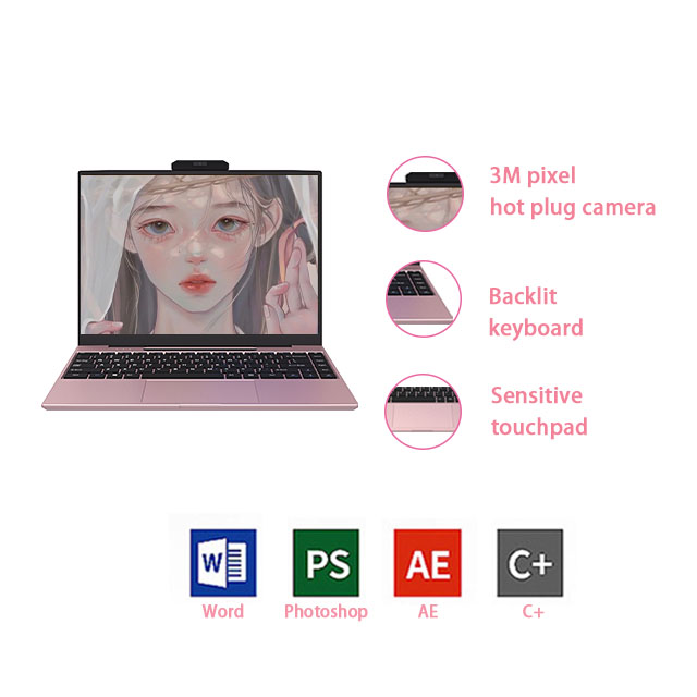 14 дюймов Win 10 ноутбук с IPS труба из углеродистого волокна 3K экран 2000*3000 Веб камера компьютер, НЧ-динамик, для школы ноутбука портативного компьютера