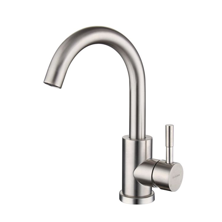 single handle ss 304 basin sink faucet long neck