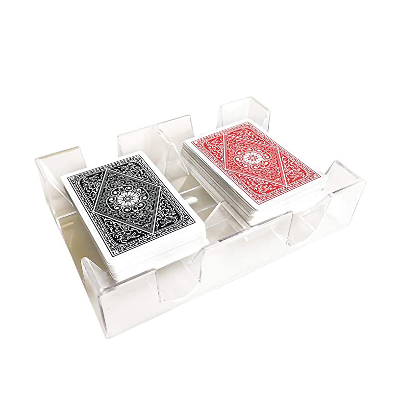 2 палуба вращающийся Canasta подноса игральной карты вращающаяся подноса игральной карты/держатель