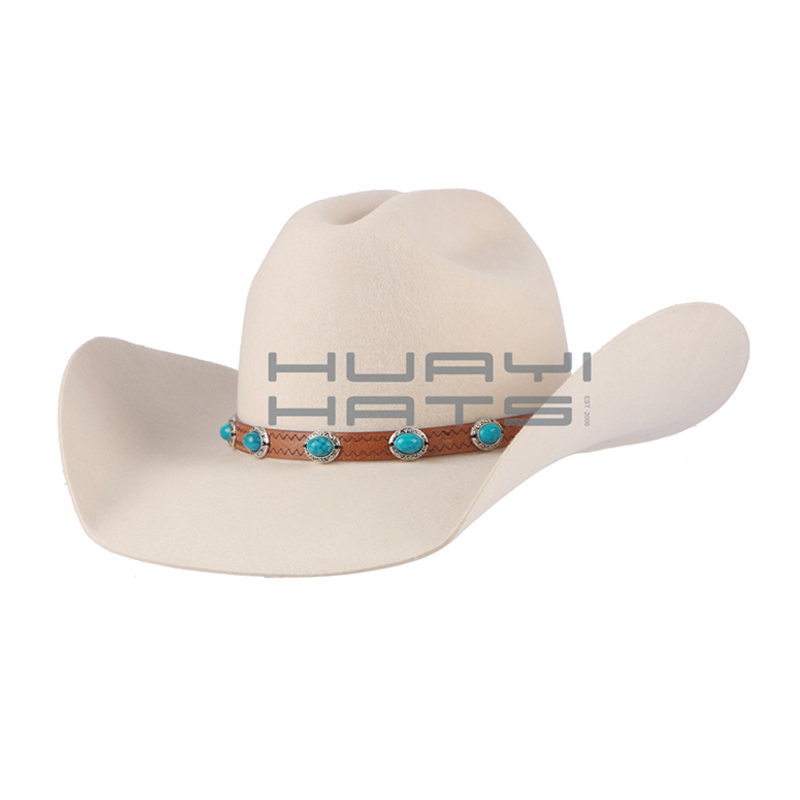 Huayihats Custom Wholesale Wool Felt Big Size Cowboy Hat For Men Adult