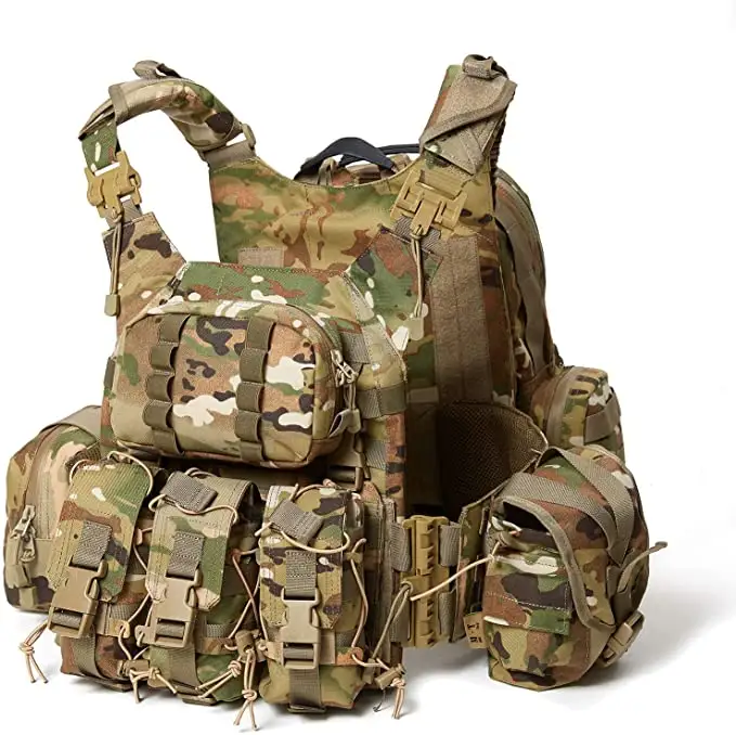 Plate carrier Modular Assaults Vest System Compatible with a Tactical Assault Backpack OCP Camouflage Vest