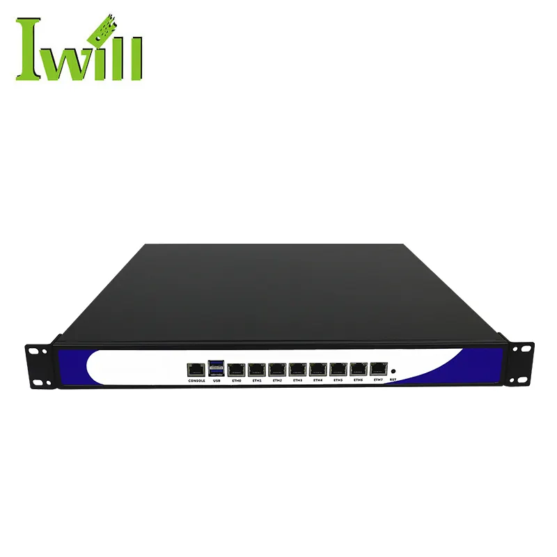 19 inch 1U Rack Server case i5 6500 quad core 8 * Lan embedded SIM slot mini pc firewall router support 3G 4G