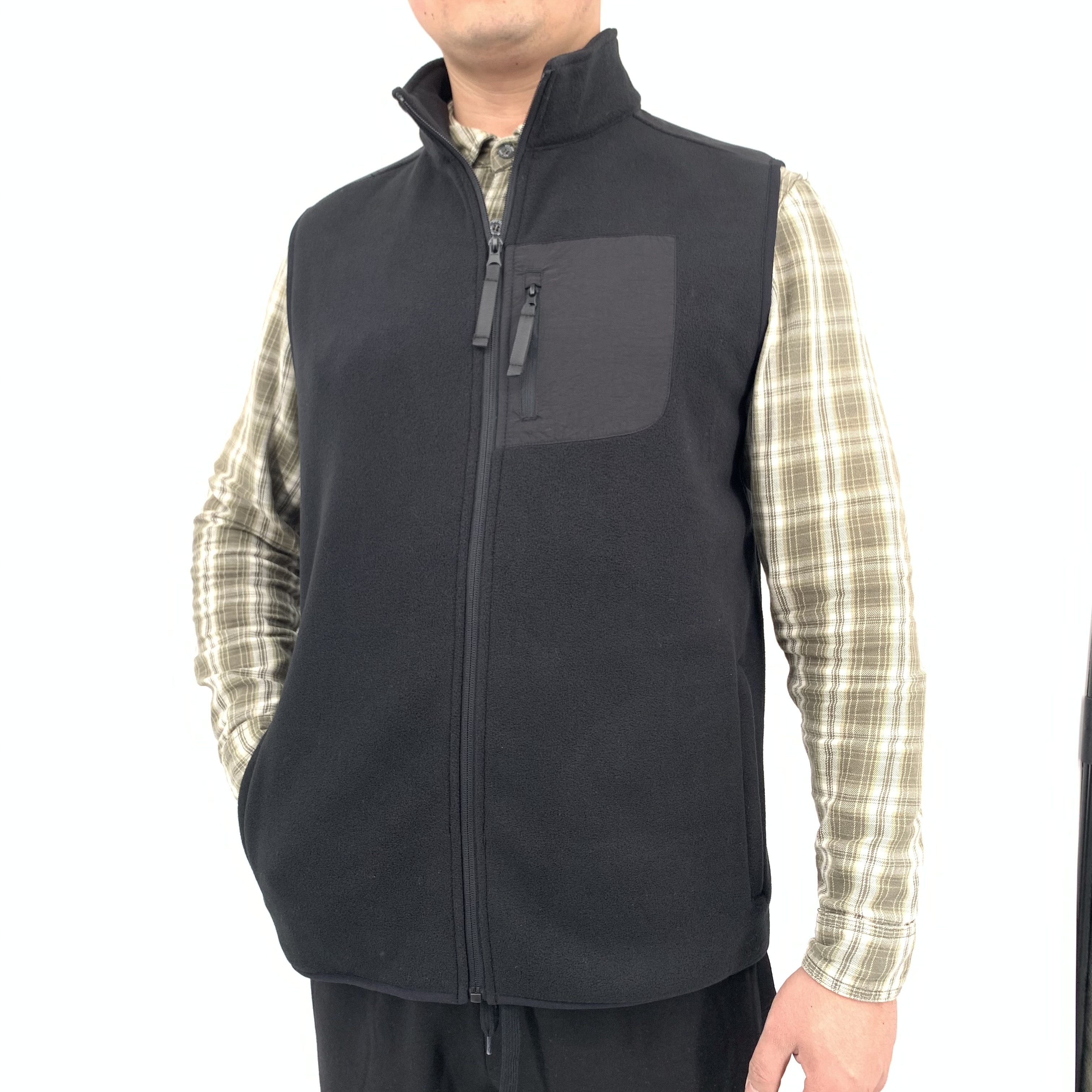 Stock Men's Anti-pilling Fleece Vest Vest Custom Color
