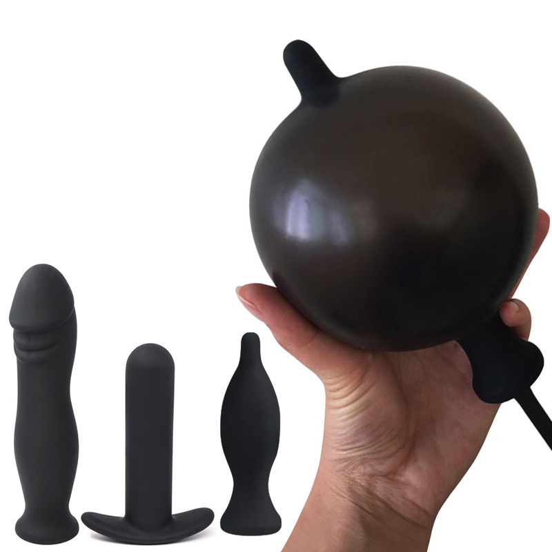 flatable Silicone Dildo Anal Butt Plug Inflatable Silicone Huge Butt Plug Expandable Massager Enlarge Anal Plug Sex Toy