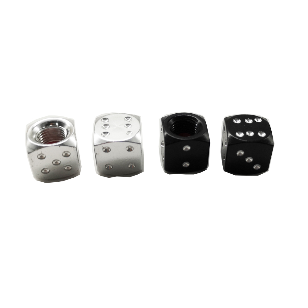 Aluminum Valve Cap Dice Shape For Car Bike Motorcycle Schrader Auto Spare Part