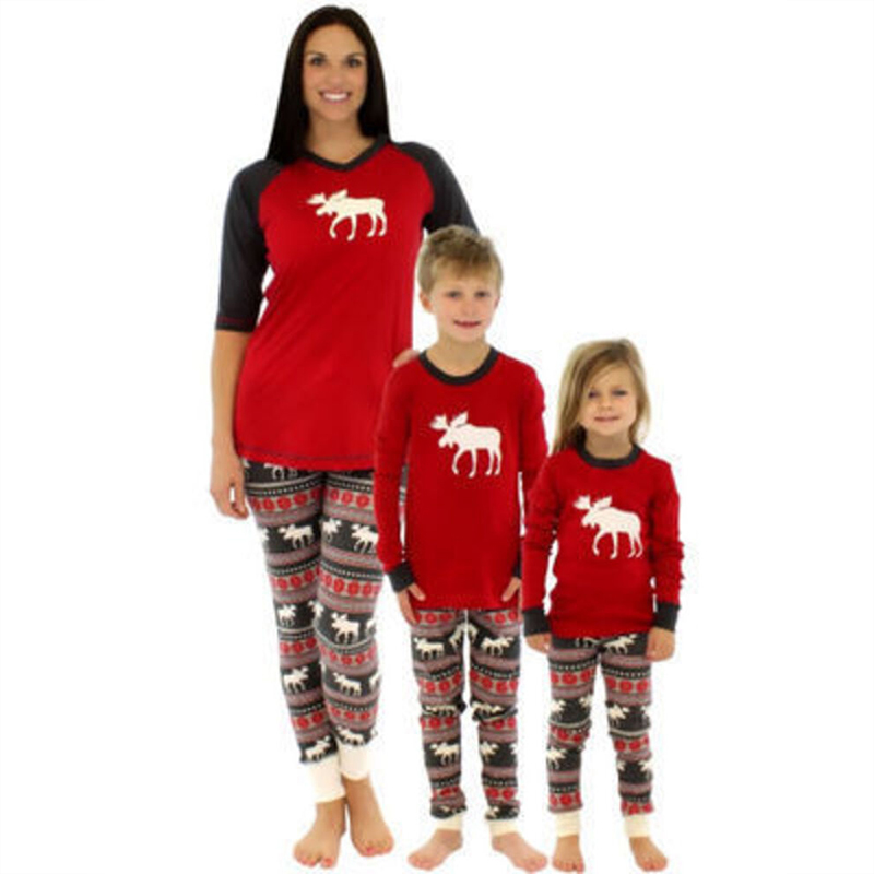 2021 New Family Matching Casual Christmas Pajama Adlut Kids Women Sleepwear Christmas Family Pajamas Clothes Set