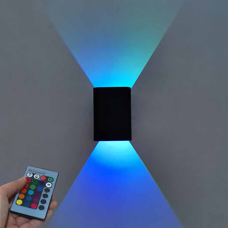 RGB 3 Вт светодиодный настенный светильник, настенный светильник с пультом дистанционного управления, цветной настенный светильник для помещений