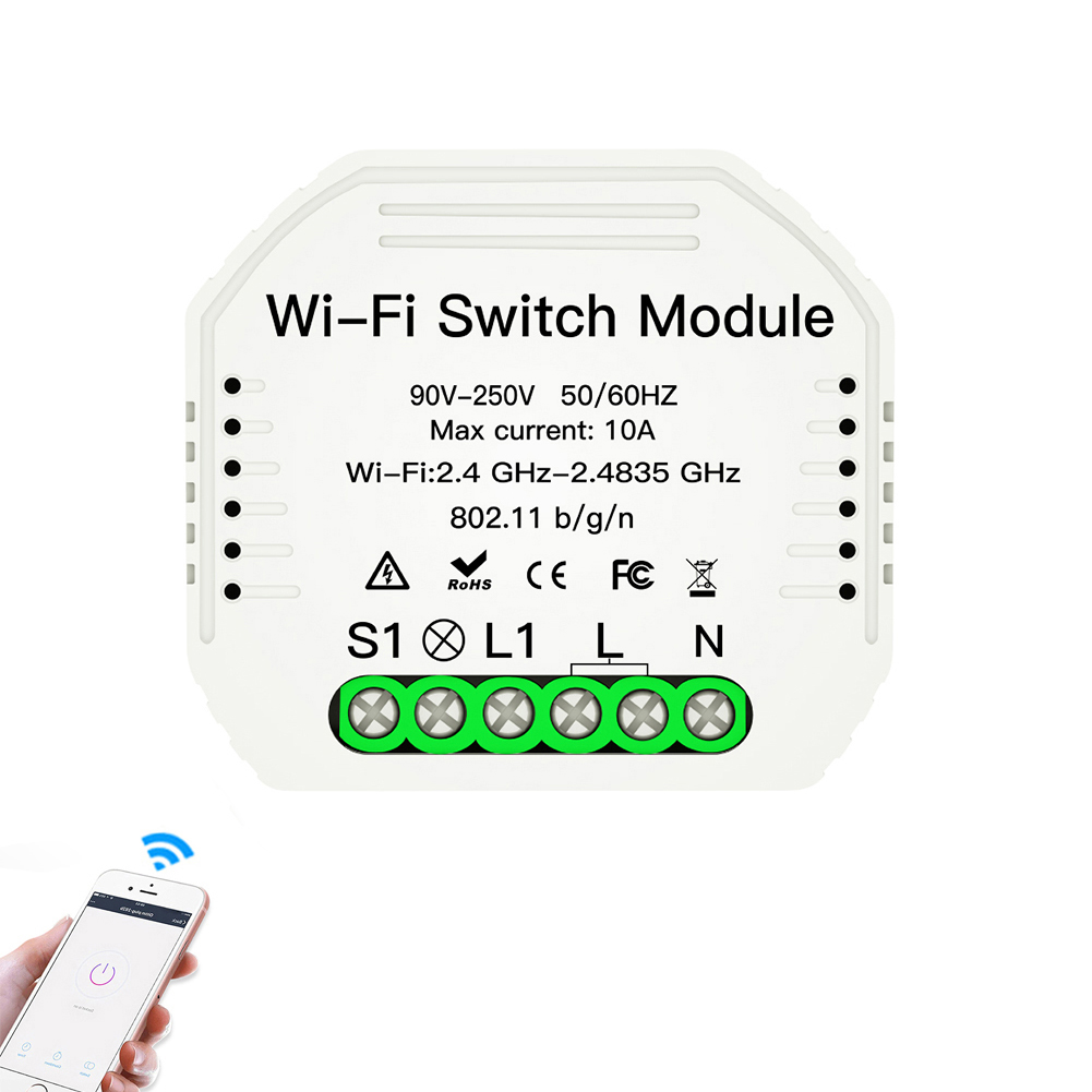 Беспроводной релейный модуль Смарт-переключателя Tuya, 1 канал, Wi-Fi, для умного дома