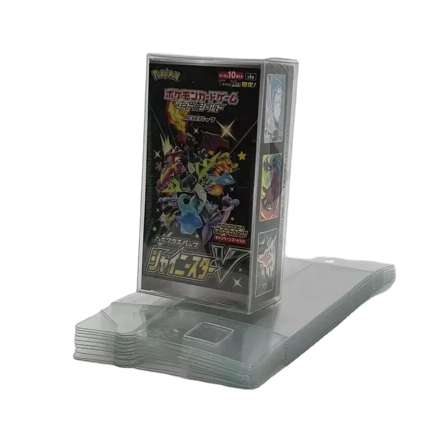 Dustproof PVC Pokemon Japanese High End Booster Box Plastic Protector Case Protective Box Display Showcase