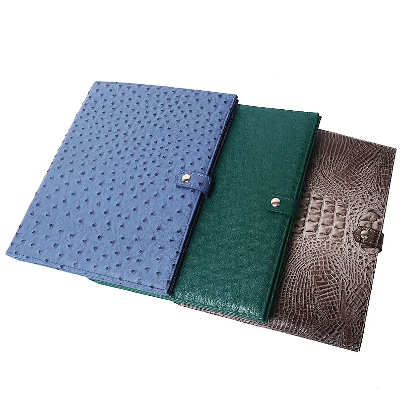 Fashion Style High Quality Custom PU Leather Stationery Envelope Bag Portfolio Document Folder Bag School Laptop Bags WJB003-3