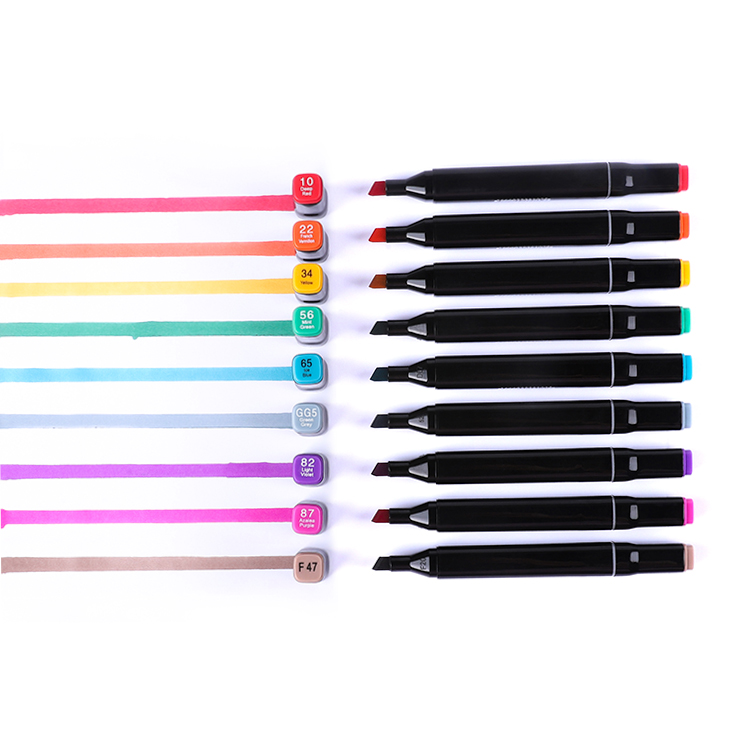 Alcohol Permanent Marker Pen 12-262 Colors Set Dual Tips Marker Pens For Children DIY Paint Color Marker Pen