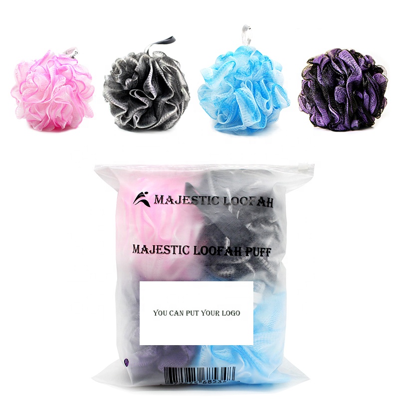 Amazon Горячая продажа душ слойка 4 пакет, 50 г loofah, с индивидуальным логотипом