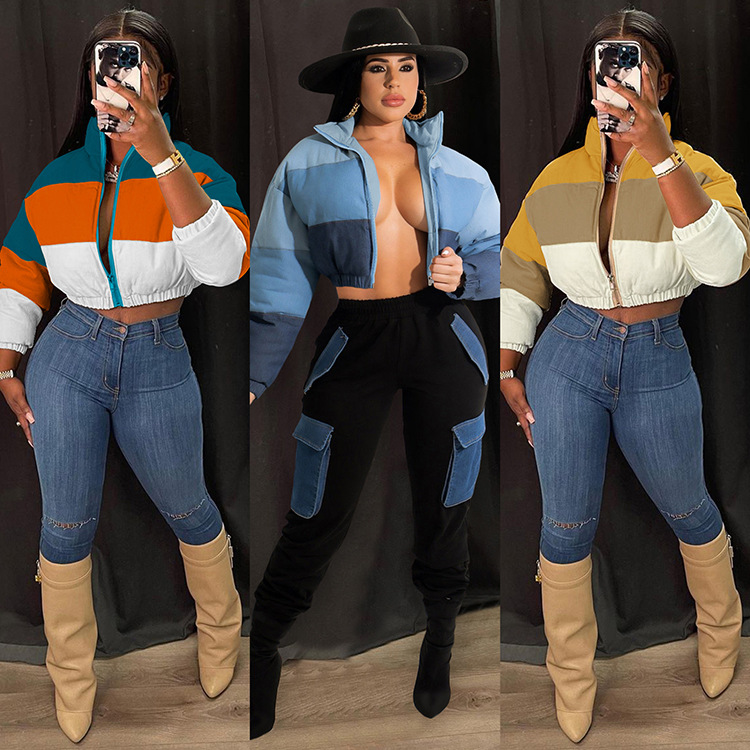 2021New Woman Coats Fashionable Long Sleeve Fancy Sexy Windbreaker Trench Puffer Coat Women Lapel Winter Woman Coat