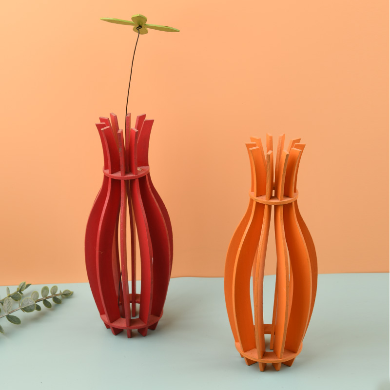 Modern Wooden Flower Vase Decorations Tall Wooden Vase For Home Decor Indoor Desk Decoration