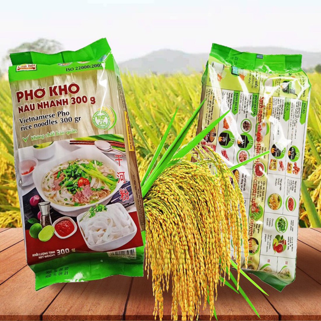 Vietnamese Instant Pho Rice Noodles No Fried Boiled Water Brewing Convenient Hot and Rice Noodles Single Package Packaging PA/PE