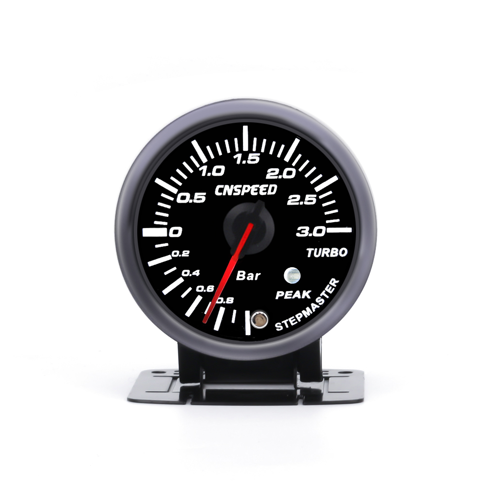 CNSPEED 2,5 дюймовый 60 мм белый Янтарный светодиодный указатель автомобильный измеритель с пиковым предупреждением 3 бар манометр