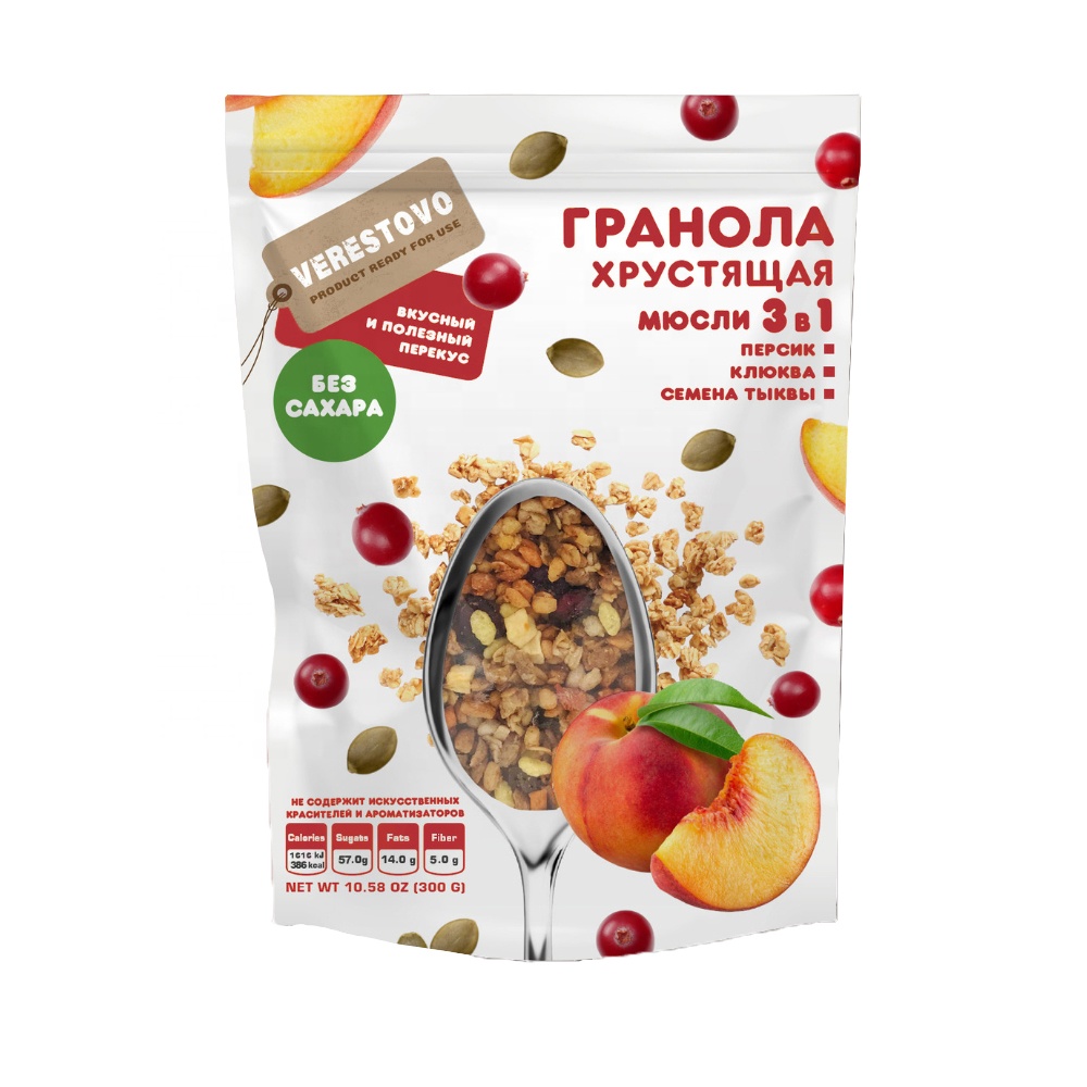 Без сахара, семена персика, клюквы, тыквы, гранилы