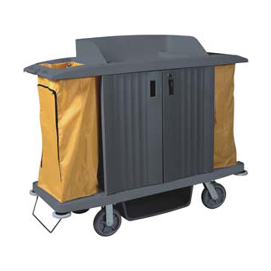 Hotel plastic housekeeping trolley room service trolleys cleaning maid cart