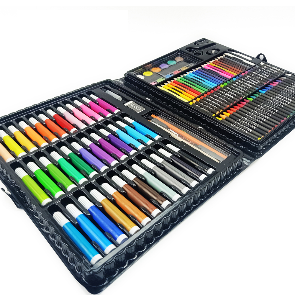 Kids Children Water Color Pen,Crayon Oil Pastel Painting Drawing Tool Art Supplies Stationery Set 150 Pcs