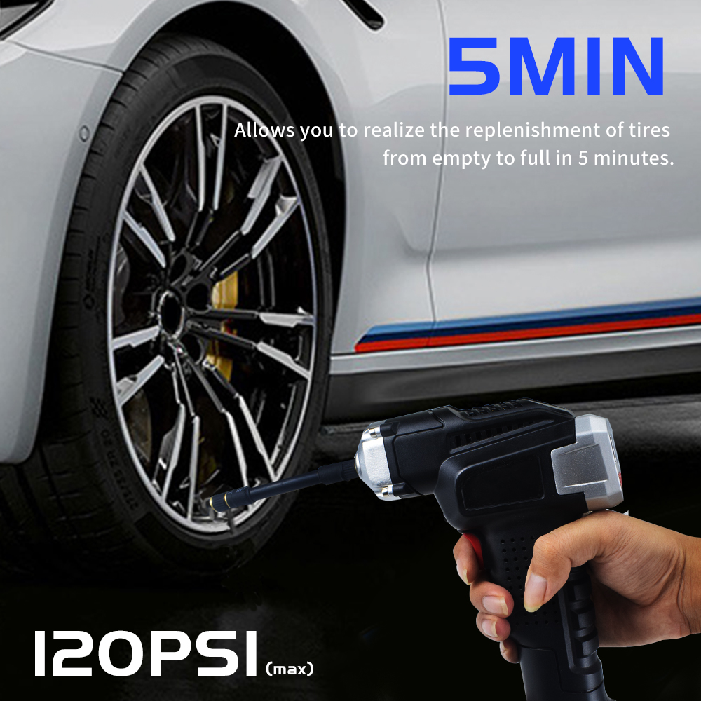 12V портативный воздушный насос 120W 120PSI надувной компрессор мини автоматический беспроводной CE ROHS Грузовики Автомобили Мотоциклы Велосипеды
