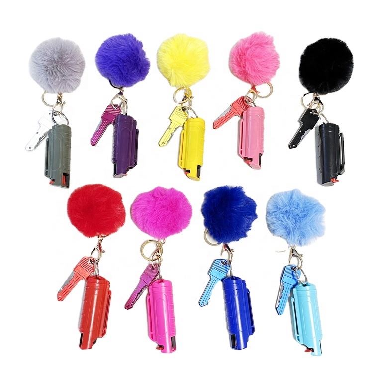 20ml Self Defense Pepper Spray Keychain Cute with key chain mace Hard Case Plastic Shell Pink Pepper Spray for women