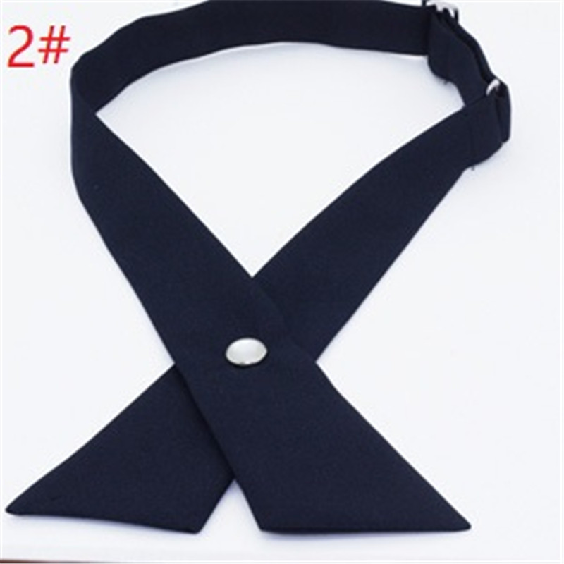 Fashion Unisex Cross Bowknot Creative Woman Personality Classic Formal School Bow Button Tie Solid Color Party Accessories