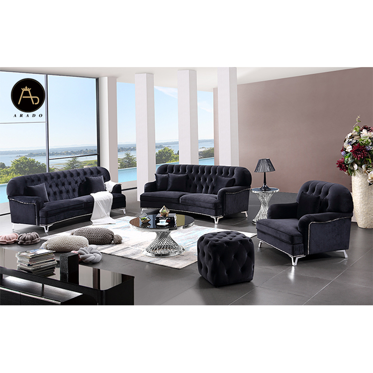 Новейшая домашняя мебель для гостиной 1 1 2 3 бархатная ткань chesterfield meuble набор диванов
