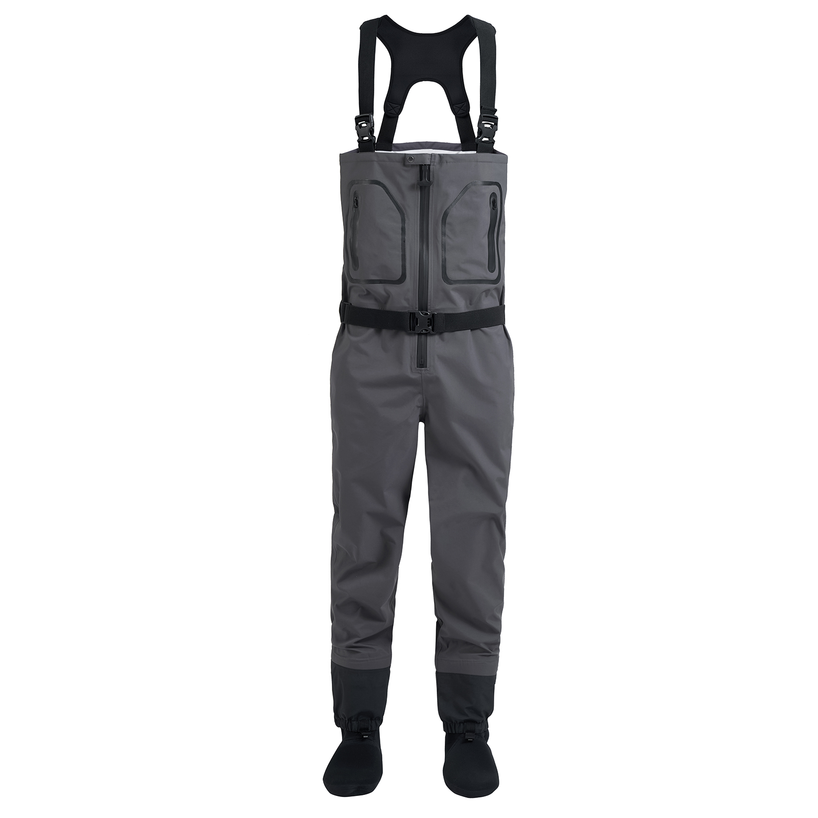 Wholesale 3-ply  Polyester fabric chest wader fishing suit fly fishing pants fishing waders waterproof breakable wader for man