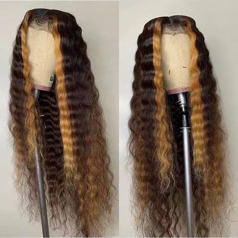 LK Vibrant High Quality Synthetic Wig Long Wavy Ombre Brown Wig Female Cosplay High Temperature Fiber Curled Color Wig