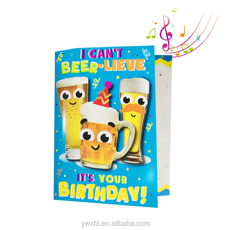 Zebulun music greeting card A5 size or customize size 20s/30s/60s Customized design & sound Happy Birthday Musical Card