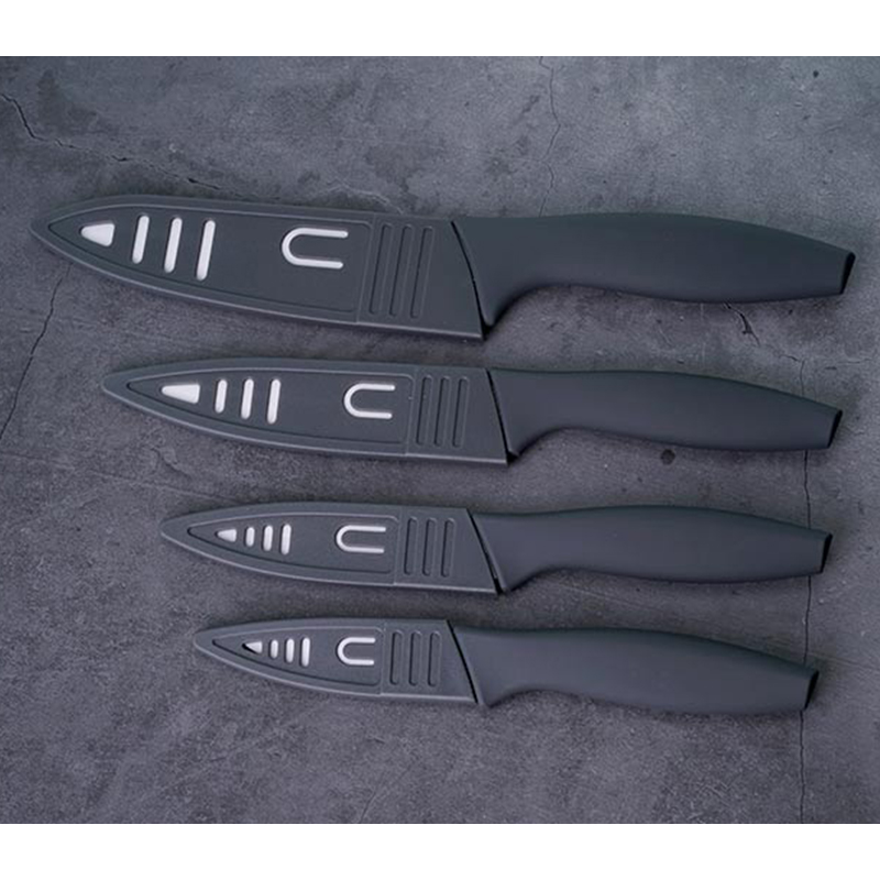 Кухонный набор из 4 кухонных ножей с подарочной коробкой, пластиковая ручка, керамический нож с антипригарным покрытием