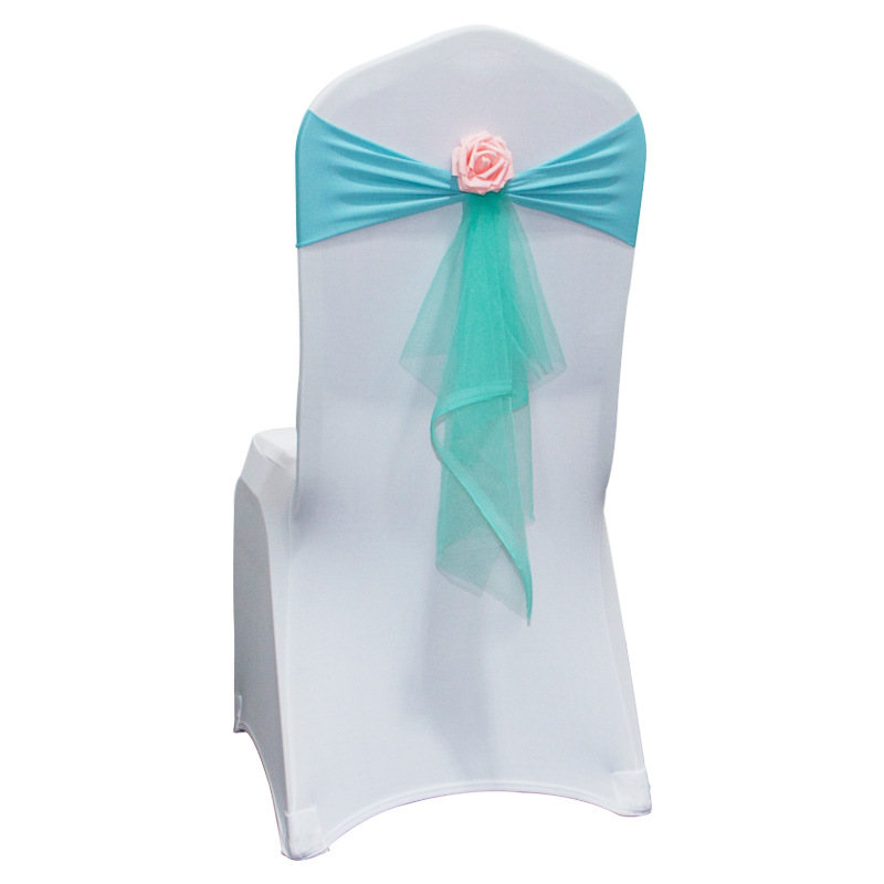 shashes wedding elastic bands flower pre tied chair sasges decor wit wedding chair back decoration rose bow chair sashes