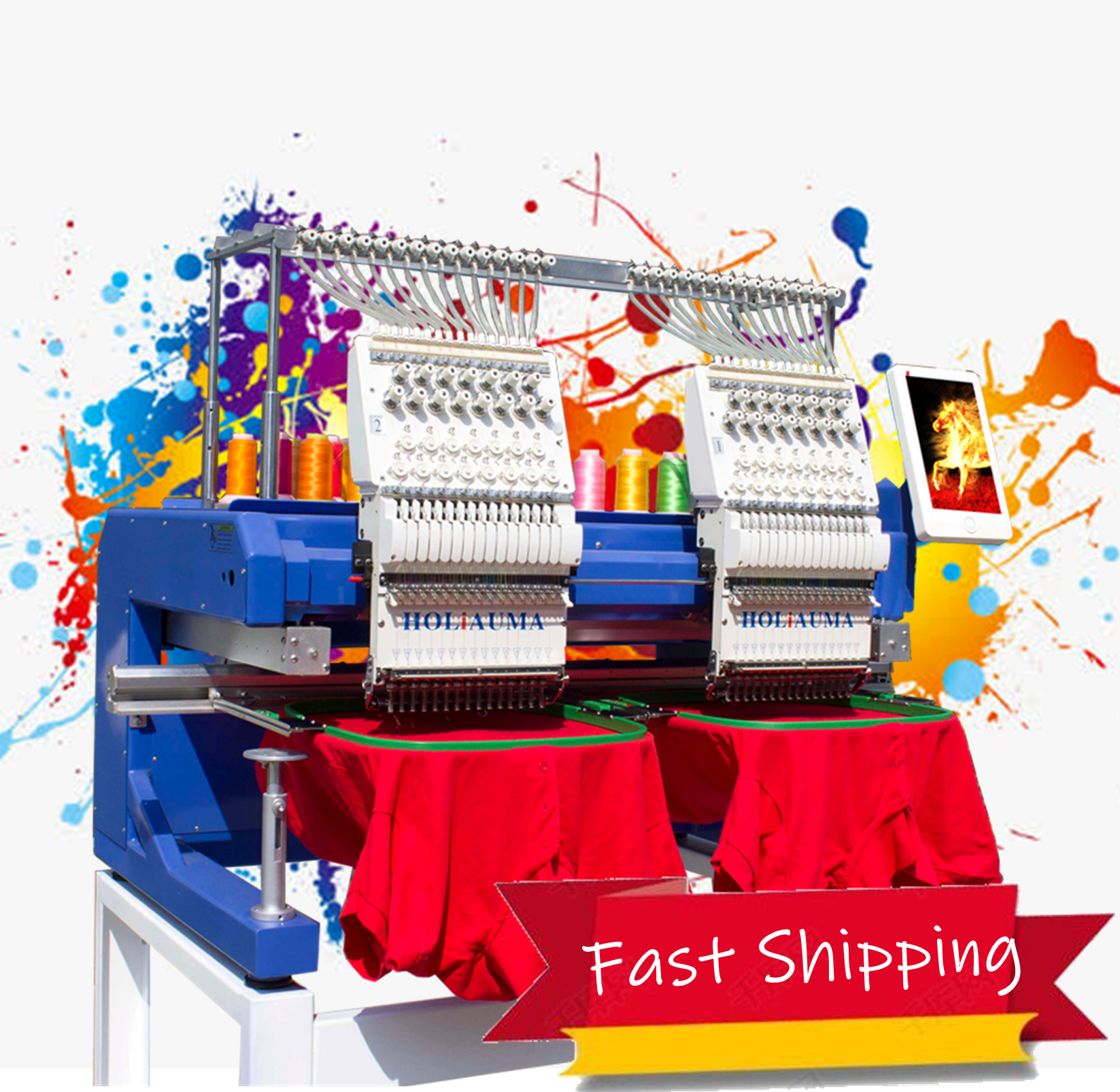 China guangzhou HOLiAUMA brand Best Price 2/4/6 Head T-shirt Japan tajima Computer Computerized Embroidery Machine, 400*500mm